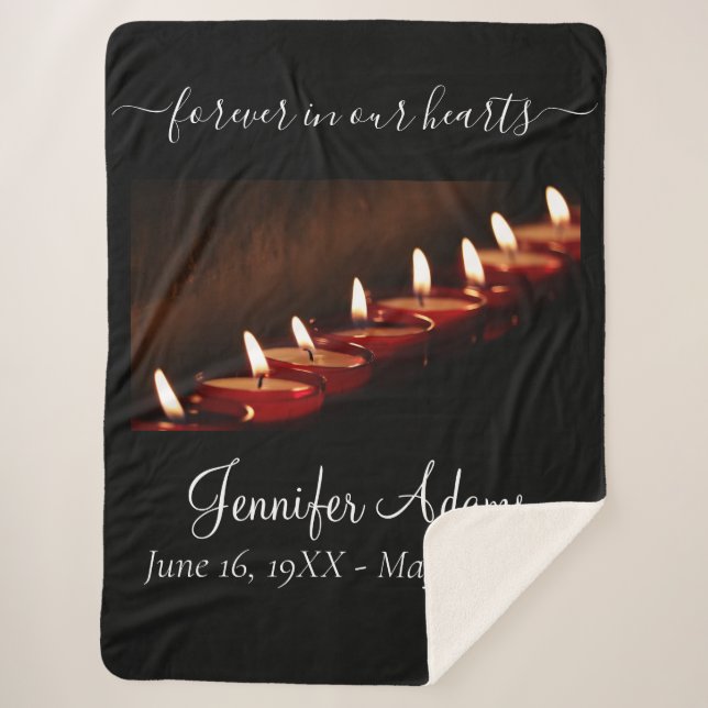 Forever In Our Hearts Prayer Candles Photo Sherpa Blanket (Front)