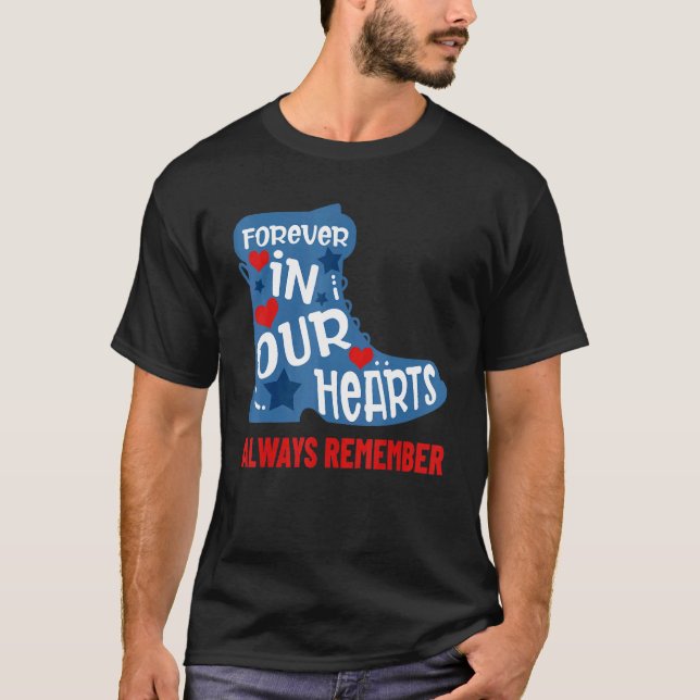 Forever In Our Hearts Shoes Happy Memorial Day 4th T-Shirt (Front)