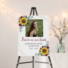 Forever In Our Hearts Sunflower Burgundy Funeral