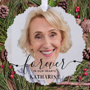 Forever in our Hearts - Sympathy Keepsake Memorial Tree Decoration Card