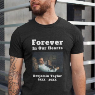 Forever In Our Hearts Text In Loving Memory Photo T-Shirt