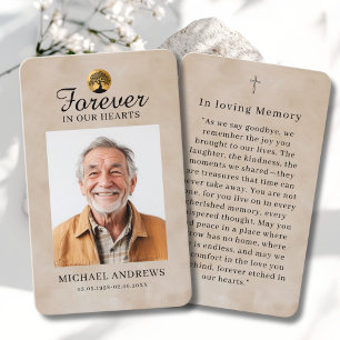 "Forever in our Hearts" Tree of Life Photo Prayer  Business Card