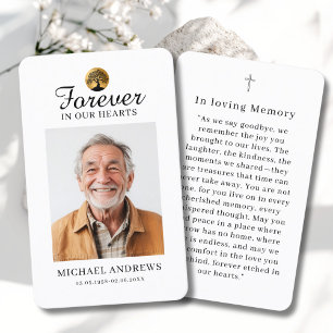 "Forever in our Hearts" Tree of Life Photo Prayer Business Card