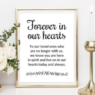 Forever In Our Hearts Wedding Memorial Sign