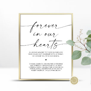 Forever In Our Hearts, Wedding Memorial Table Poster