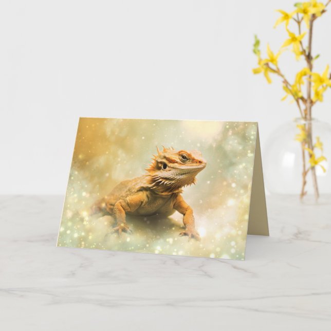 Forever in Scales: A Bearded Dragon Sympathy  Card (Yellow Flower)