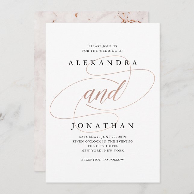 Forever Joined | Elegant Wedding Invitation (Front/Back)