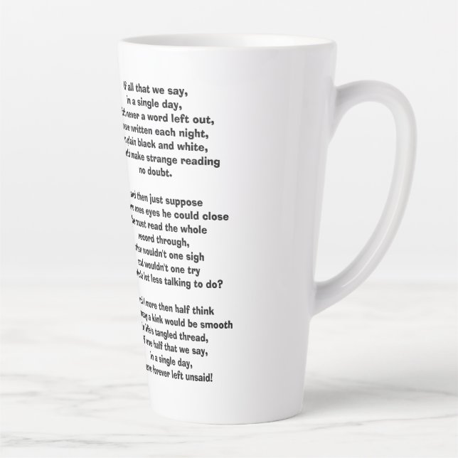 FOREVER LEFT UNSAID  LATTE MUG (Right)