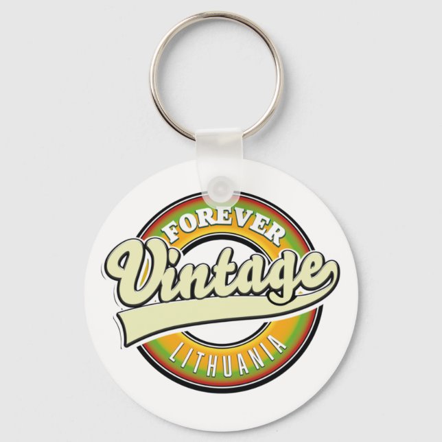 Forever lithuania vintage logo. key ring (Front)