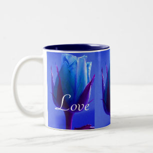 Forever Love Blue Rose Delight Two-Tone Coffee Mug