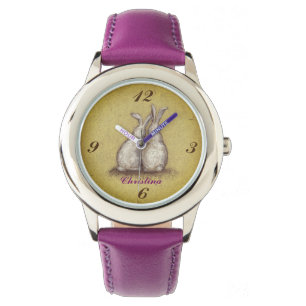 "Forever Love Bunnies" Design Custom eWatch  Watch