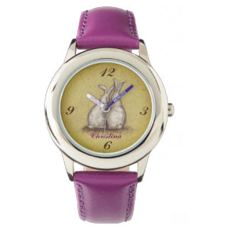 "Forever Love Bunnies" Design Custom eWatch  Watch