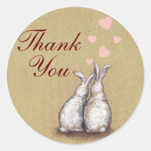 Forever Love Bunnies Thank You Sticker 2