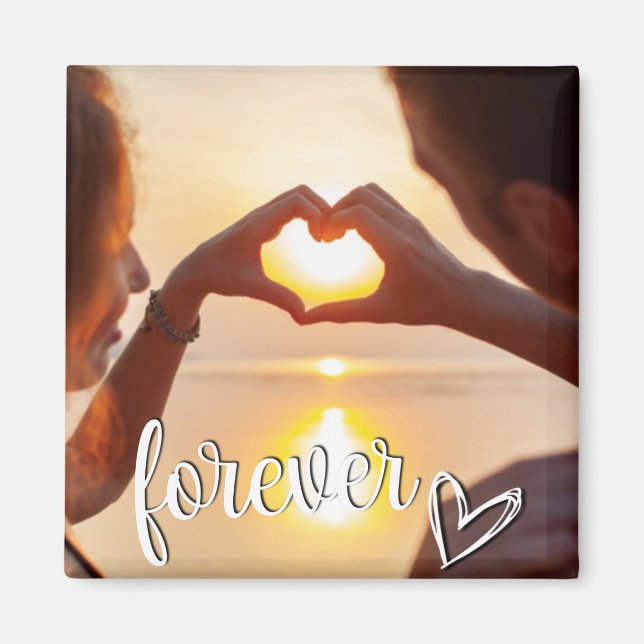 Forever Love Custom Couples Photo Magnet (Front)