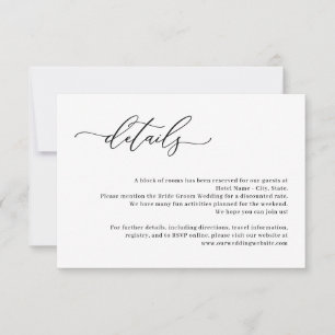 Forever Love EDITABLE COLOR Wedding Details Card