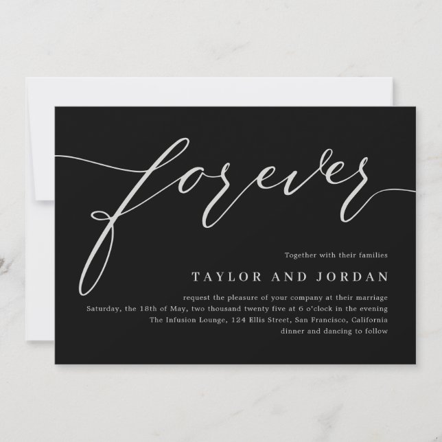 Forever Love EDITABLE COLOR Wedding Invitation (Front)