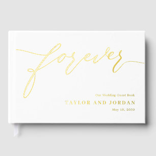 Forever Love Editable Colour Foil Guestbook