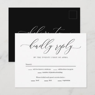 Forever Love Editable Colour RSVP Reply Card