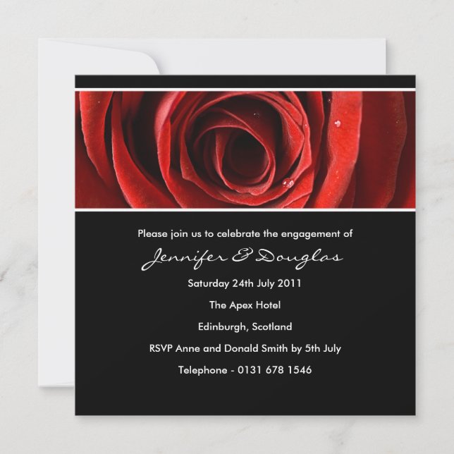 Forever Love Engagement Invitation - black (Front)