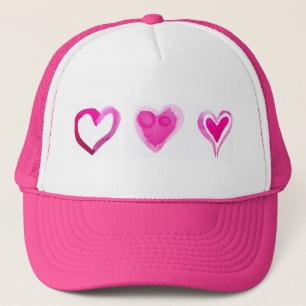 Forever Love Hearts Pink Romantic Sweet Trucker Hat