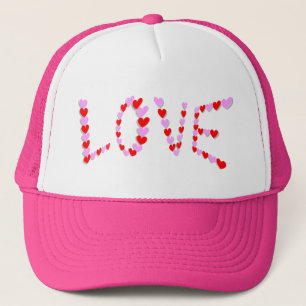 Forever Love Hearts Pink Romantic Sweet Trucker Hat