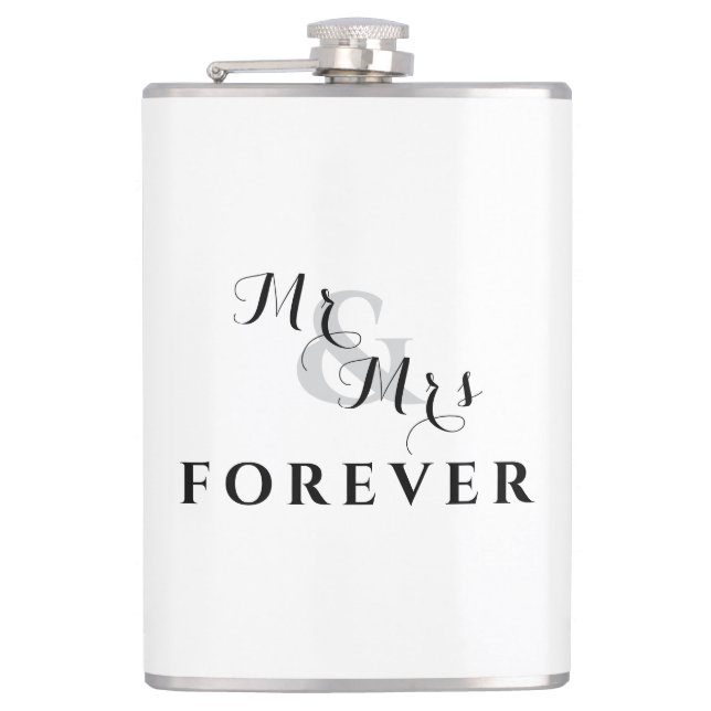 Forever Love Mr & Mrs Wedding Flask (Front)