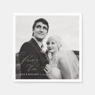 Forever Love Photo Wedding Brunch Napkin