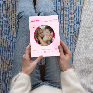 Forever Love Pink Heart Photo Valentines Card