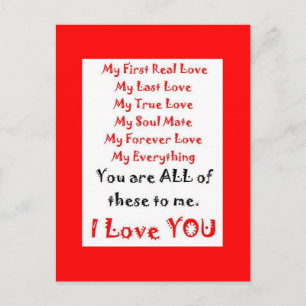 Forever Love Poem Postcard