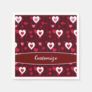 Forever Love Red Hearts Napkin