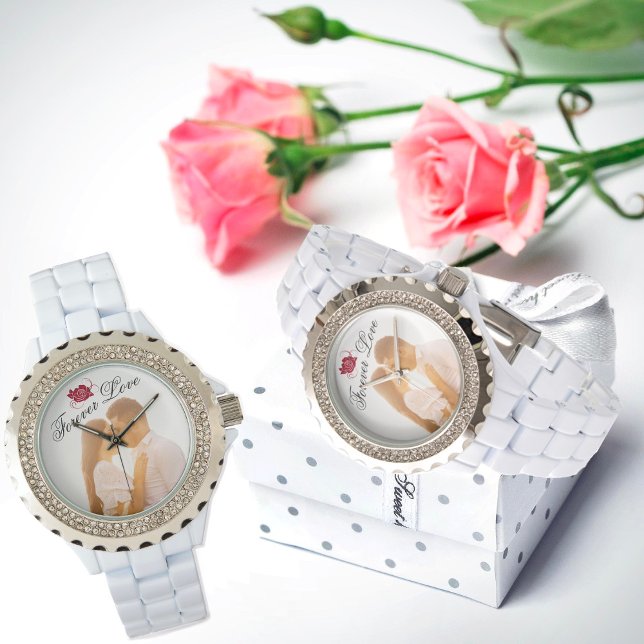 Forever Love Red Rose Elegant White Rhinestone  Watch (Creator Uploaded)