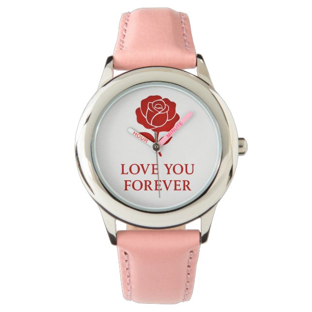 Forever Love Rose Elegant Romantic Valentine day Watch (Front)