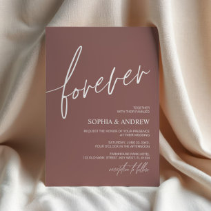 Forever Love Terracotta Minimalist Wedding Invitation