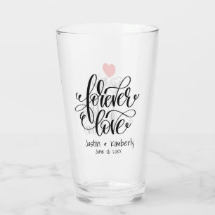 Forever Love Wedding Glass