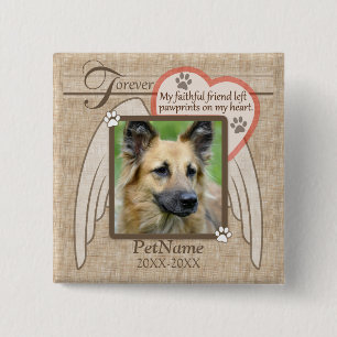 Forever Loved Angel Wings Pet Sympathy Custom 15 Cm Square Badge