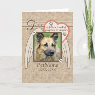 Forever Loved Angel Wings Pet Sympathy Custom Card