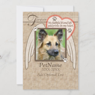 Forever Loved Angel Wings Pet Sympathy Custom Card