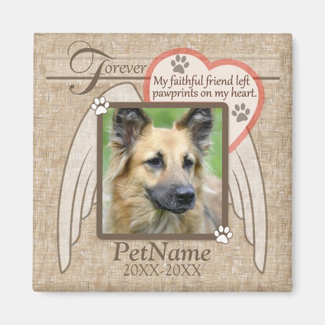 Forever Loved Angel Wings Pet Sympathy Custom Magnet (Front)