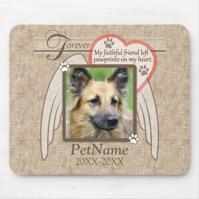 Forever Loved Angel Wings Pet Sympathy Custom Mouse Pad (Front)