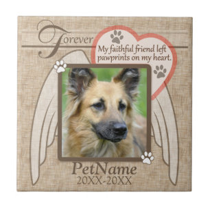 Forever Loved Angel Wings Pet Sympathy Custom Tile