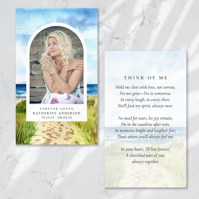 Forever Loved Beach Ocean Memorial Card (Creator Uploaded)