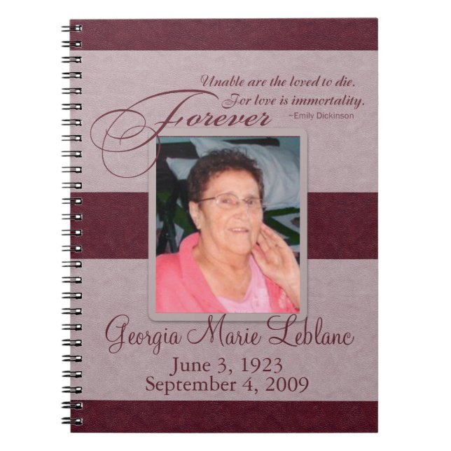 Forever Loved Custom Memorial Guest Book (Front)