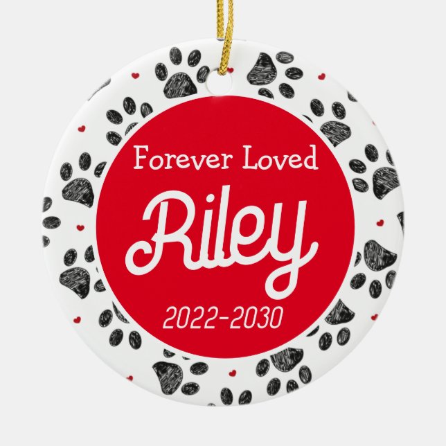 Forever Loved Dog Memorial Ornament Personalised  (Front)