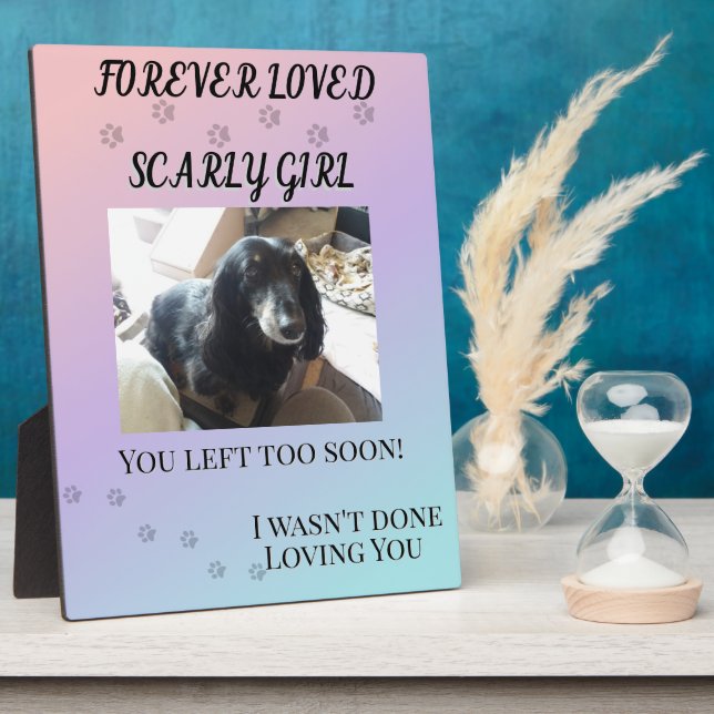 Forever Loved Gradient Pet Memorial Tribute Plaque (Side)