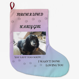 Forever Loved Holiday Pawprints Tribute Large Christmas Stocking