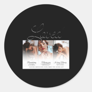 Forever Loved Memorial 3 Photo Memorial Classic Round Sticker