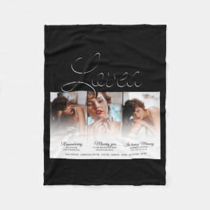 Forever Loved Memorial 3 Photo Memorial Fleece Blanket