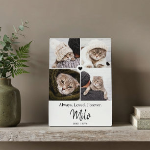 Forever Loved Name Photo Collage Pet Memorial Plaque