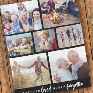 Forever Loved Never Forgotten 7 Photo Memorial Fleece Blanket