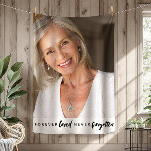 Forever Loved Never Forgotten Photo Memorial Fleece Blanket